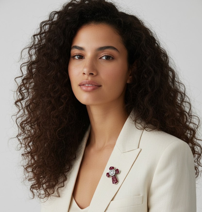 Cross Bling Brooch Cum Pendant