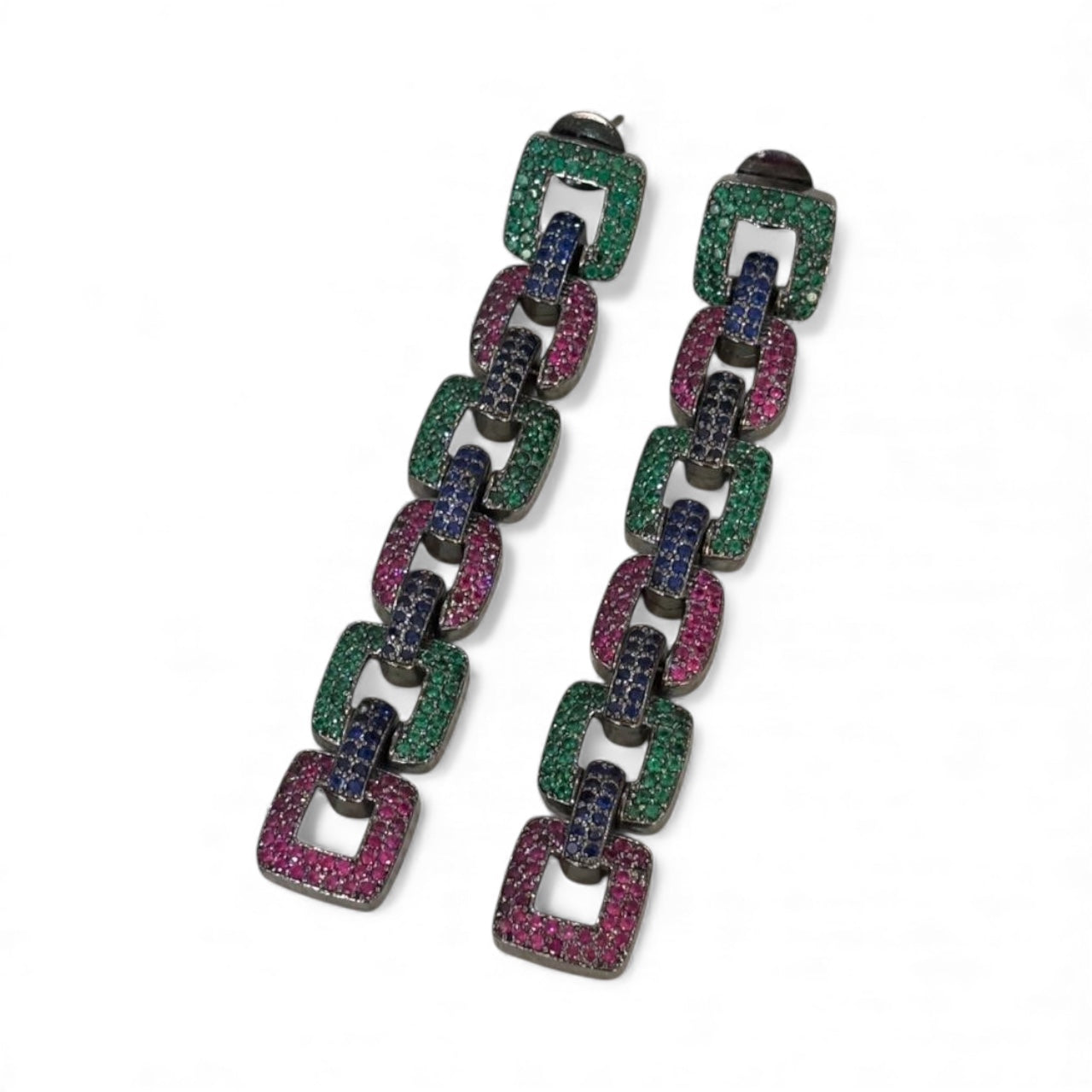 LINK LOCK STUDDED EARRINGS