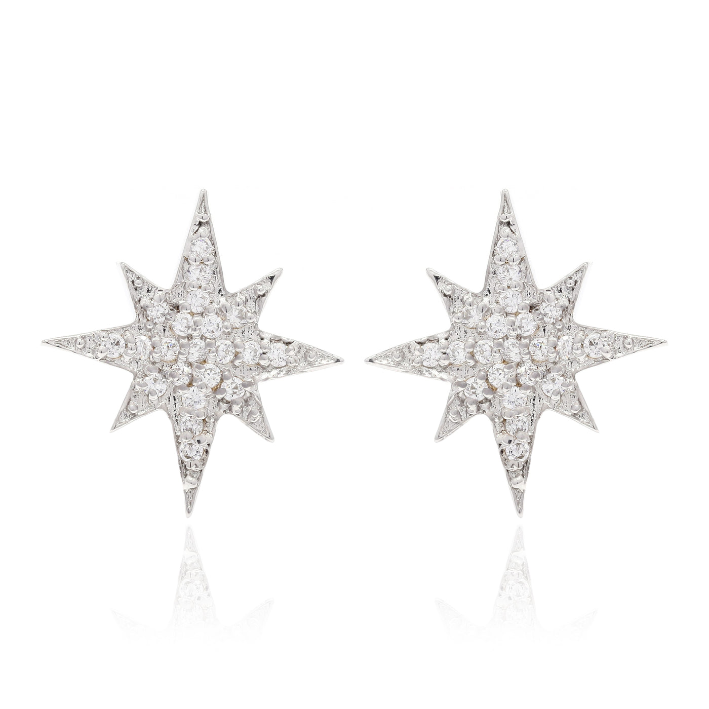 Iced Starburst Studs - 925 Pure Silver