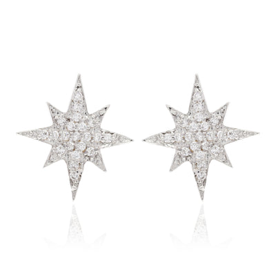 Iced Starburst Studs - 925 Pure Silver