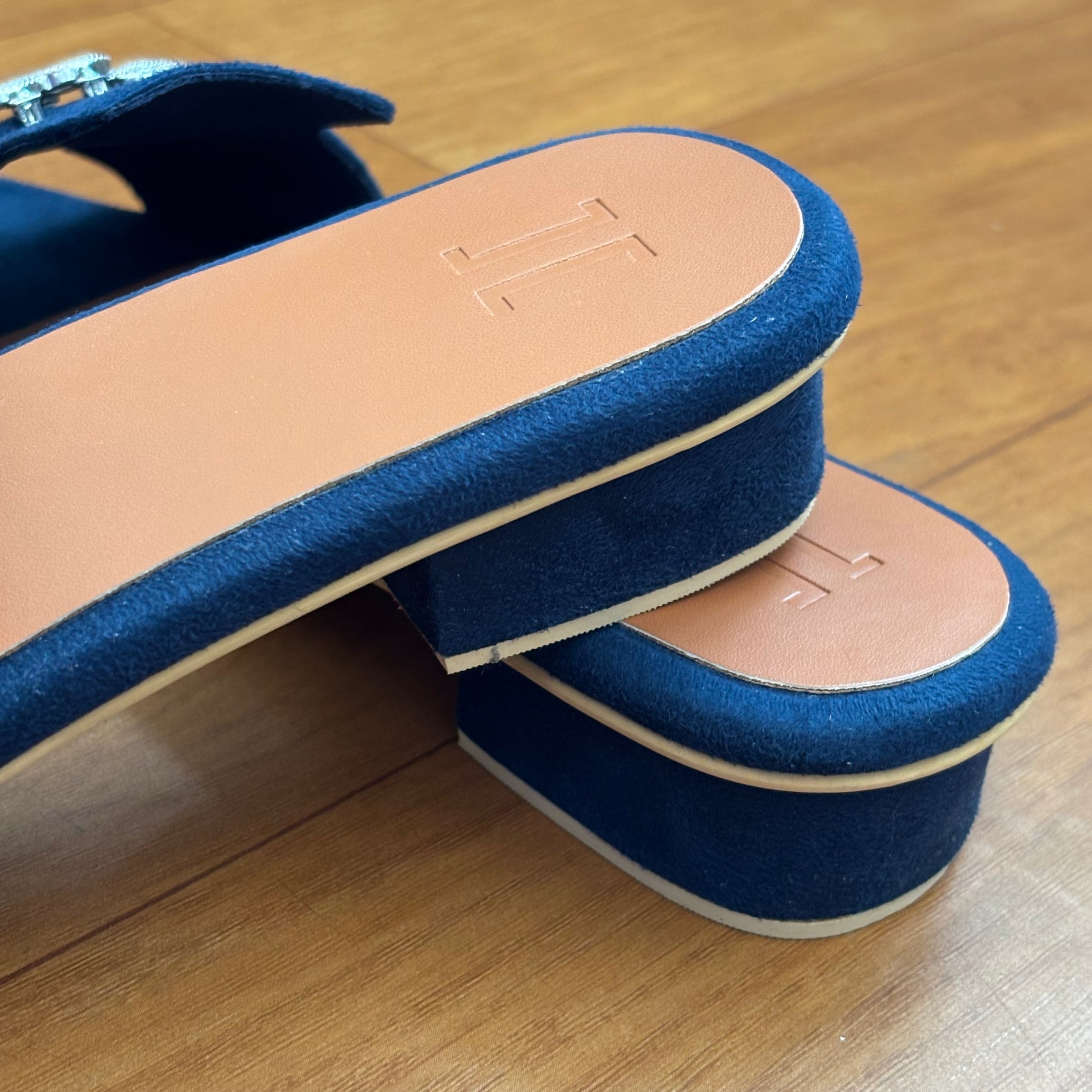 Suede Charm Mules (Blue) (3 Charms)