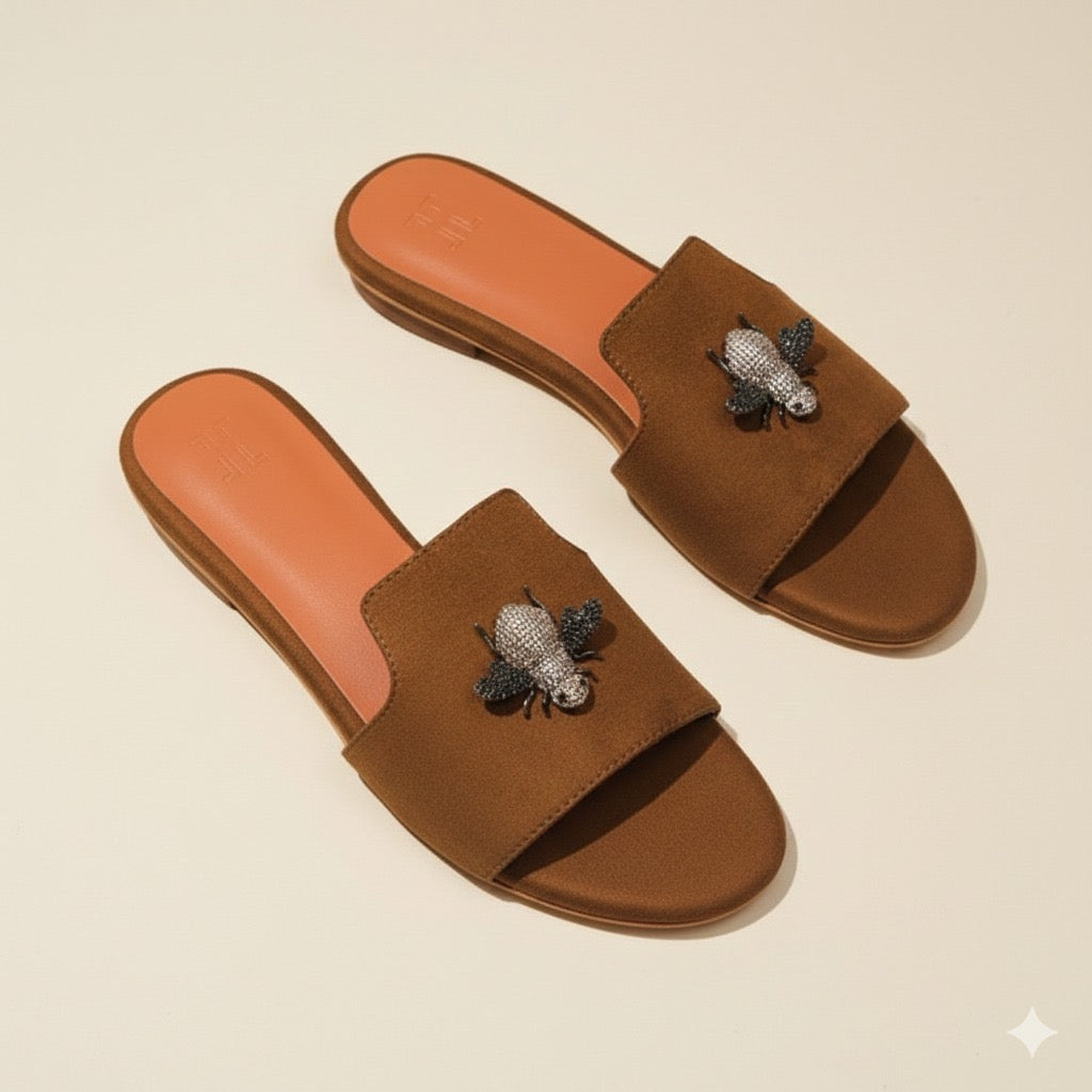 SUEDE BEE MULES (FOOTWEAR)
