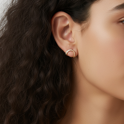 Iced Half Cuff Earrings