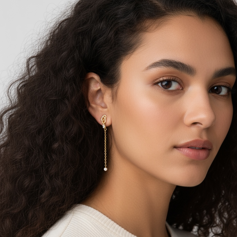 Chain Drop Bling Earrings