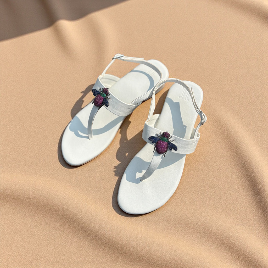 BEE-DAZZLE SANDALS (WHITE)