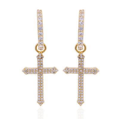 Iced Cross Hoops