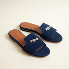 Suede Charm Mules (Blue) (3 Charms)