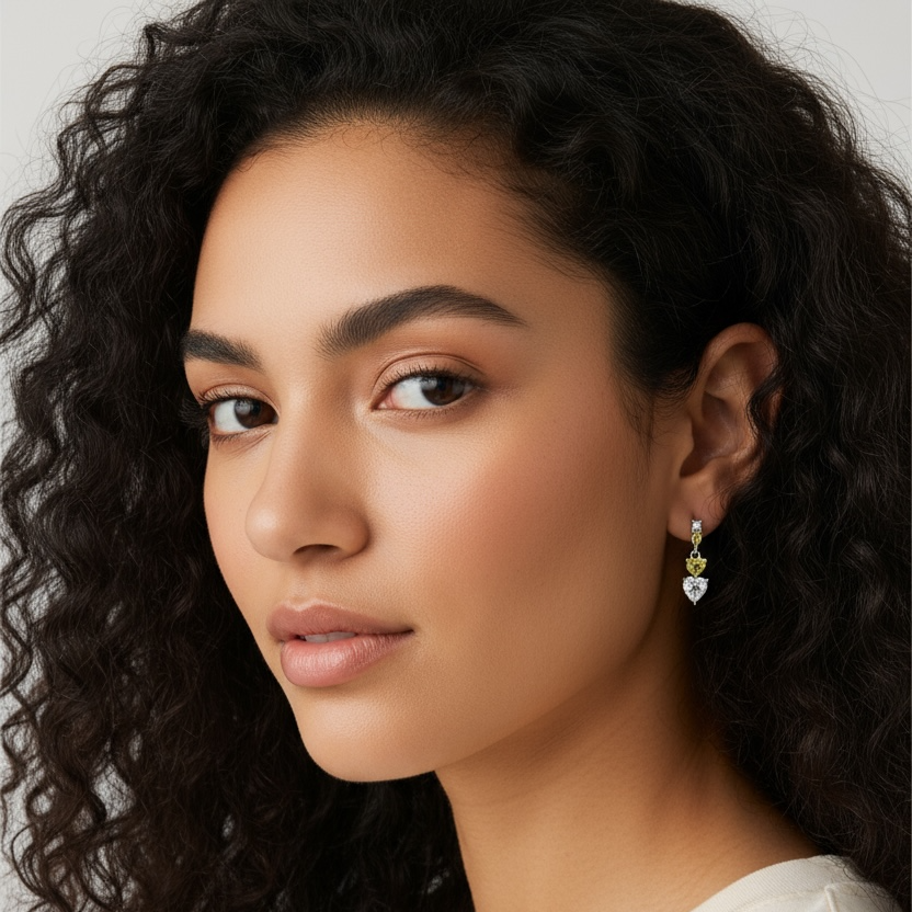 Triple Heart Bling Earrings