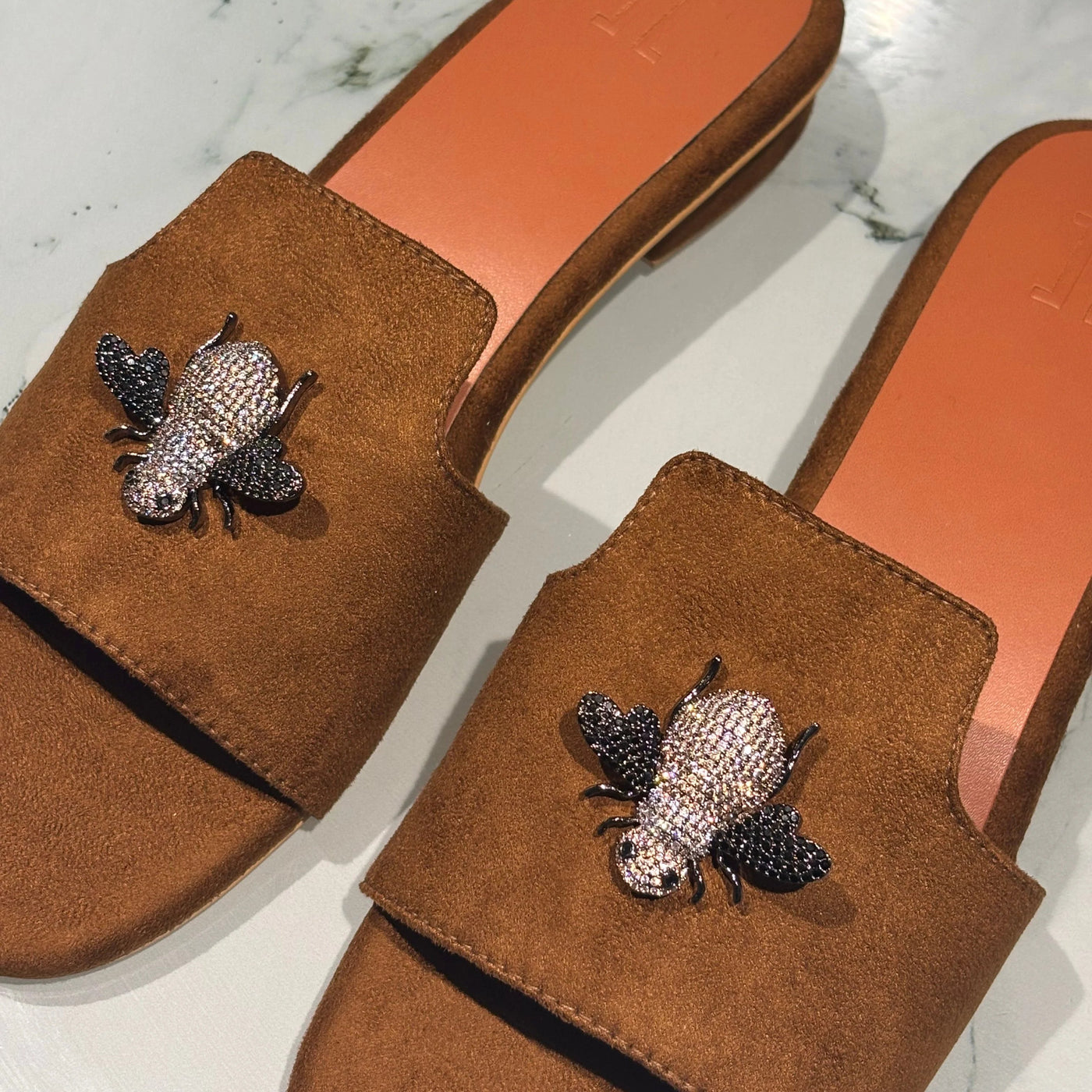 SUEDE BEE MULES (FOOTWEAR)
