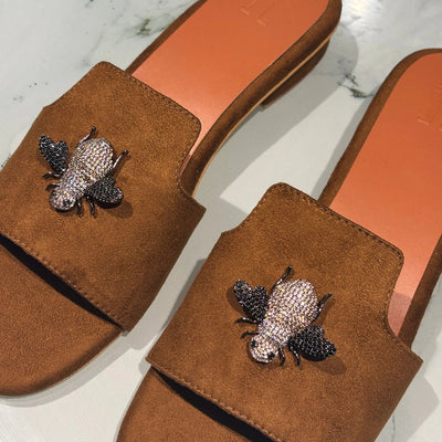 SUEDE BEE MULES (FOOTWEAR)