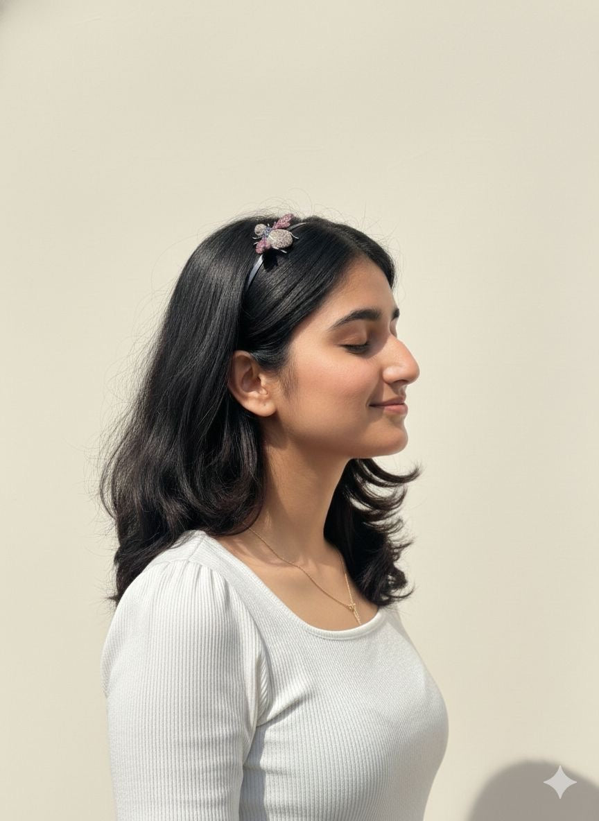 Iced Hive Bee Hairband- Black
