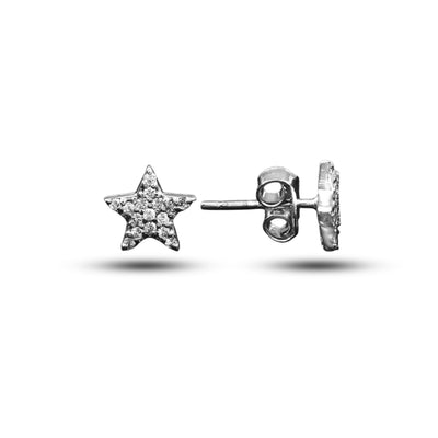 Iced Star Studs - 925 Pure Silver