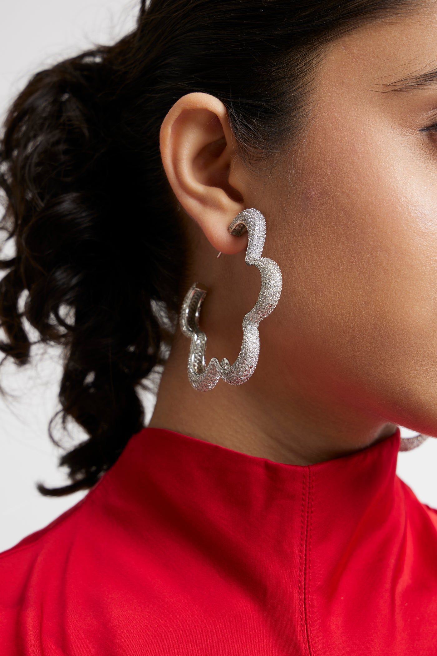 Iced Bloom Hoop Earrings