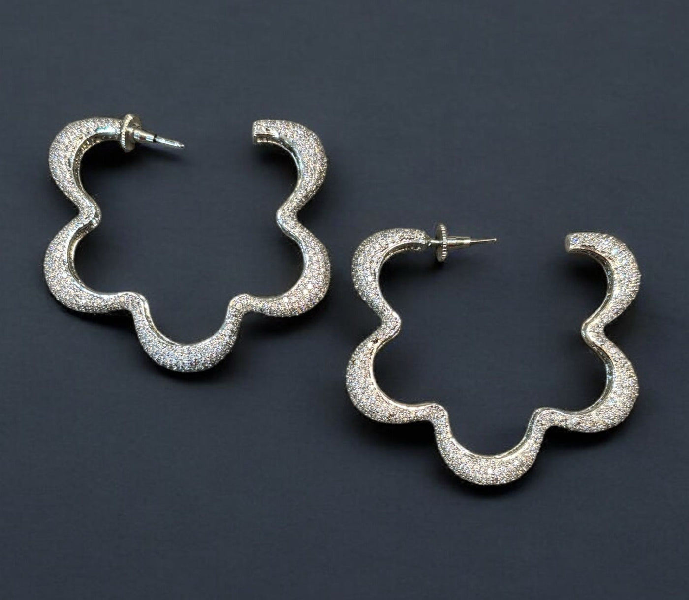 Iced Bloom Hoop Earrings