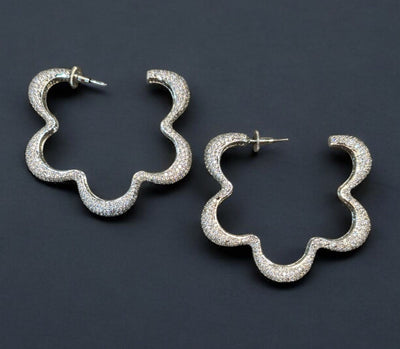 Iced Bloom Hoop Earrings