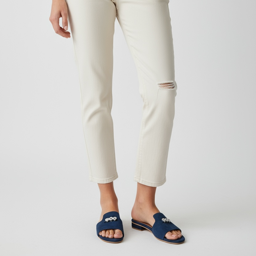Suede Charm Mules (Blue) (3 Charms)