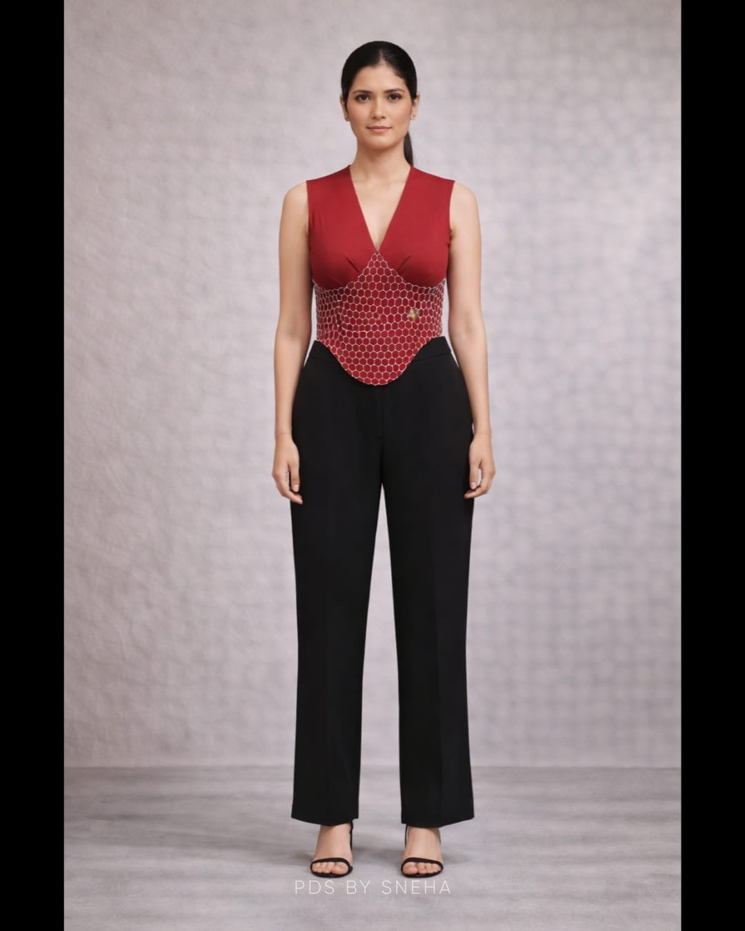Crimson hive corset top