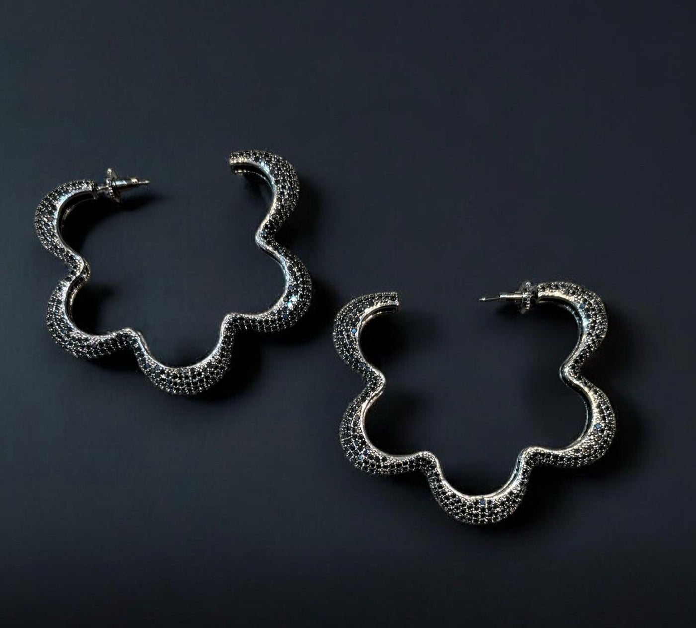 Iced Bloom Hoop Earrings