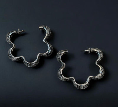 Iced Bloom Hoop Earrings