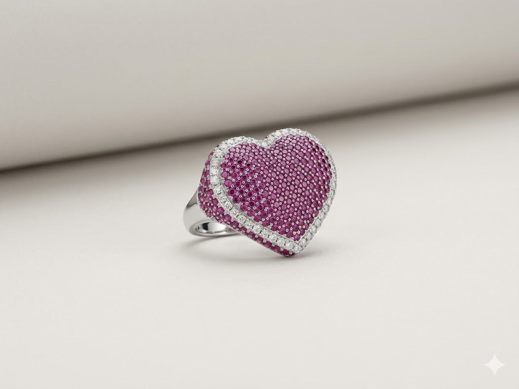 Iced Heart Ring