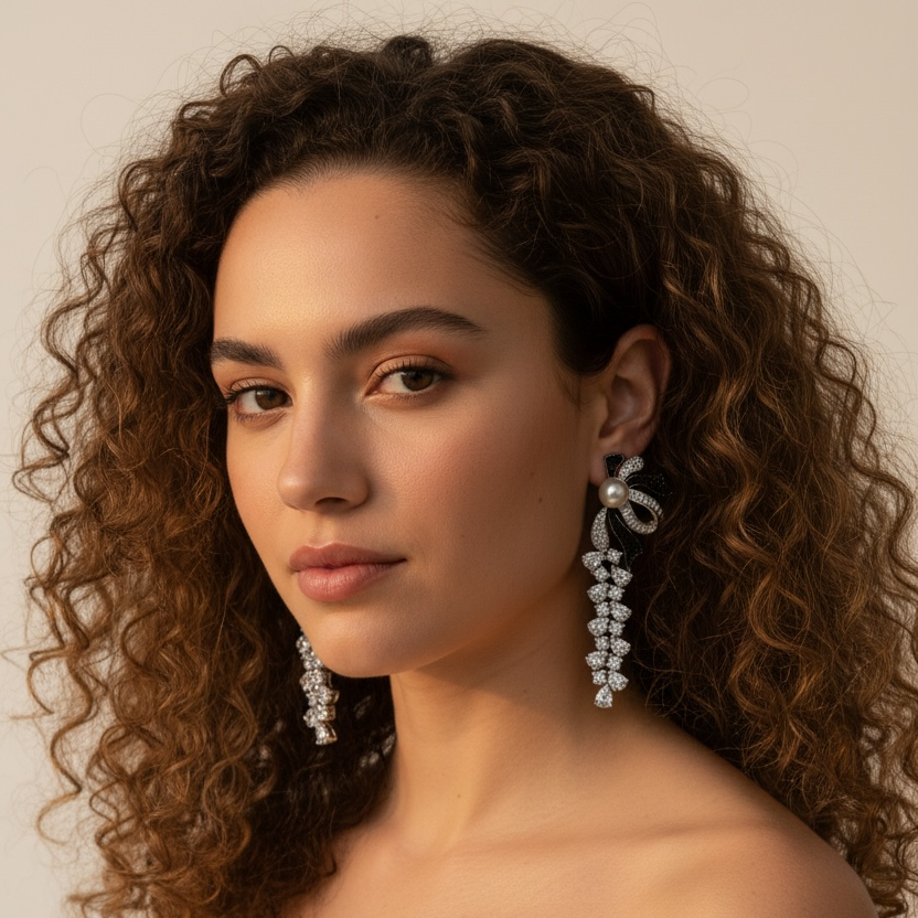 BOW BLING BUGETTE EARRING