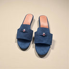 Suede Charm Mules (Blue) (3 Charms)