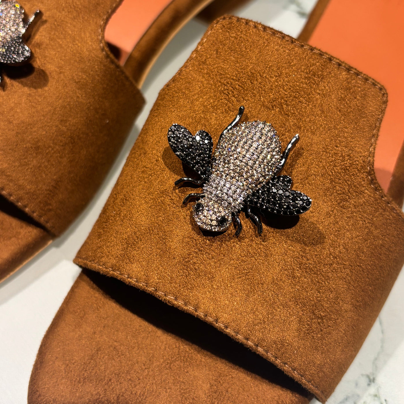 SUEDE BEE MULES (FOOTWEAR)