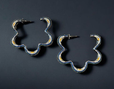 Iced Bloom Hoop Earrings