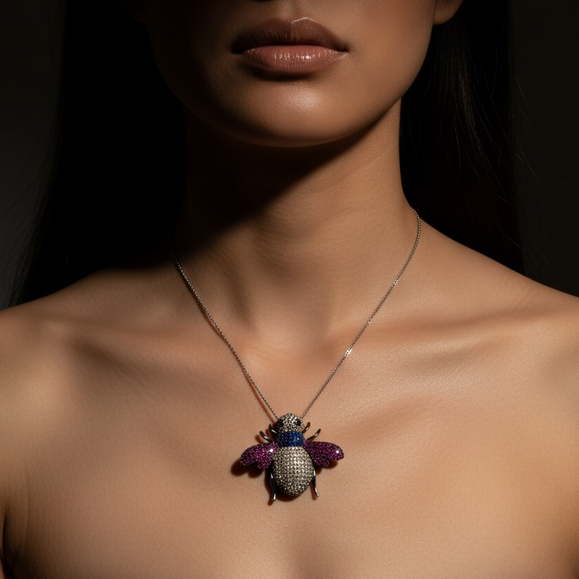 Gilded Hive Bee Pendant Chain