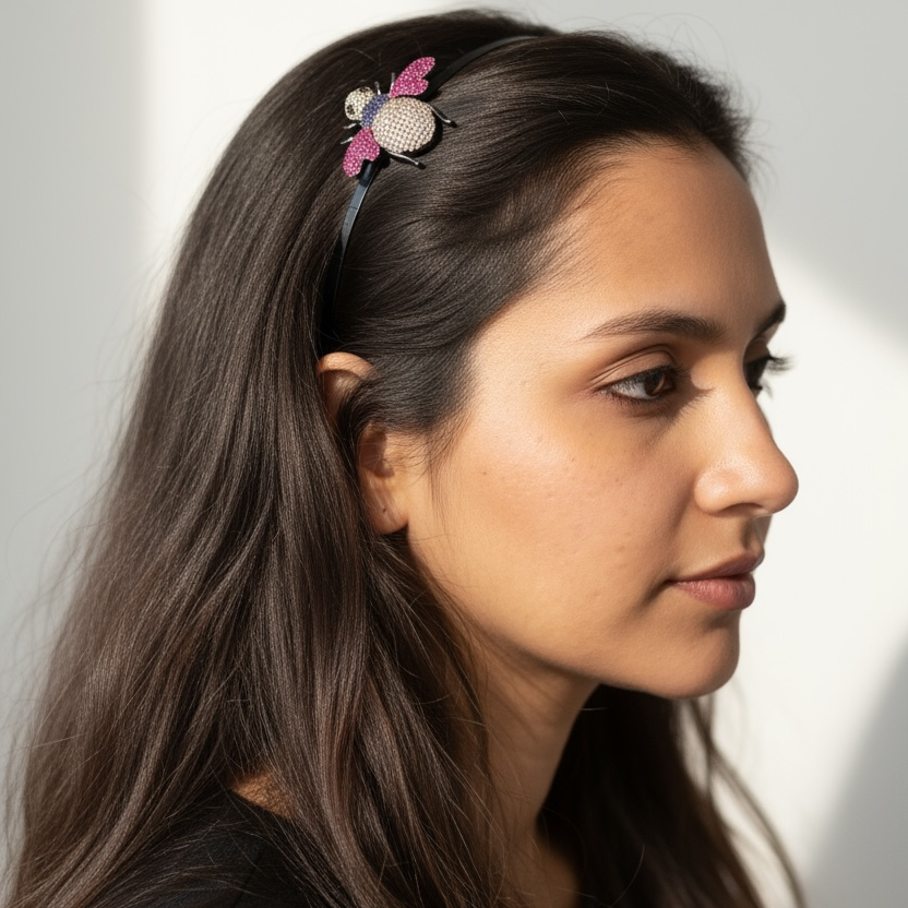 Iced Hive Bee Hairband- Black
