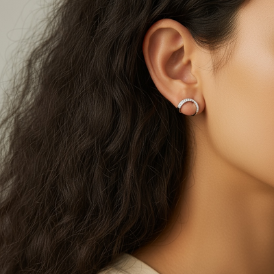 Iced Half Cuff Earrings