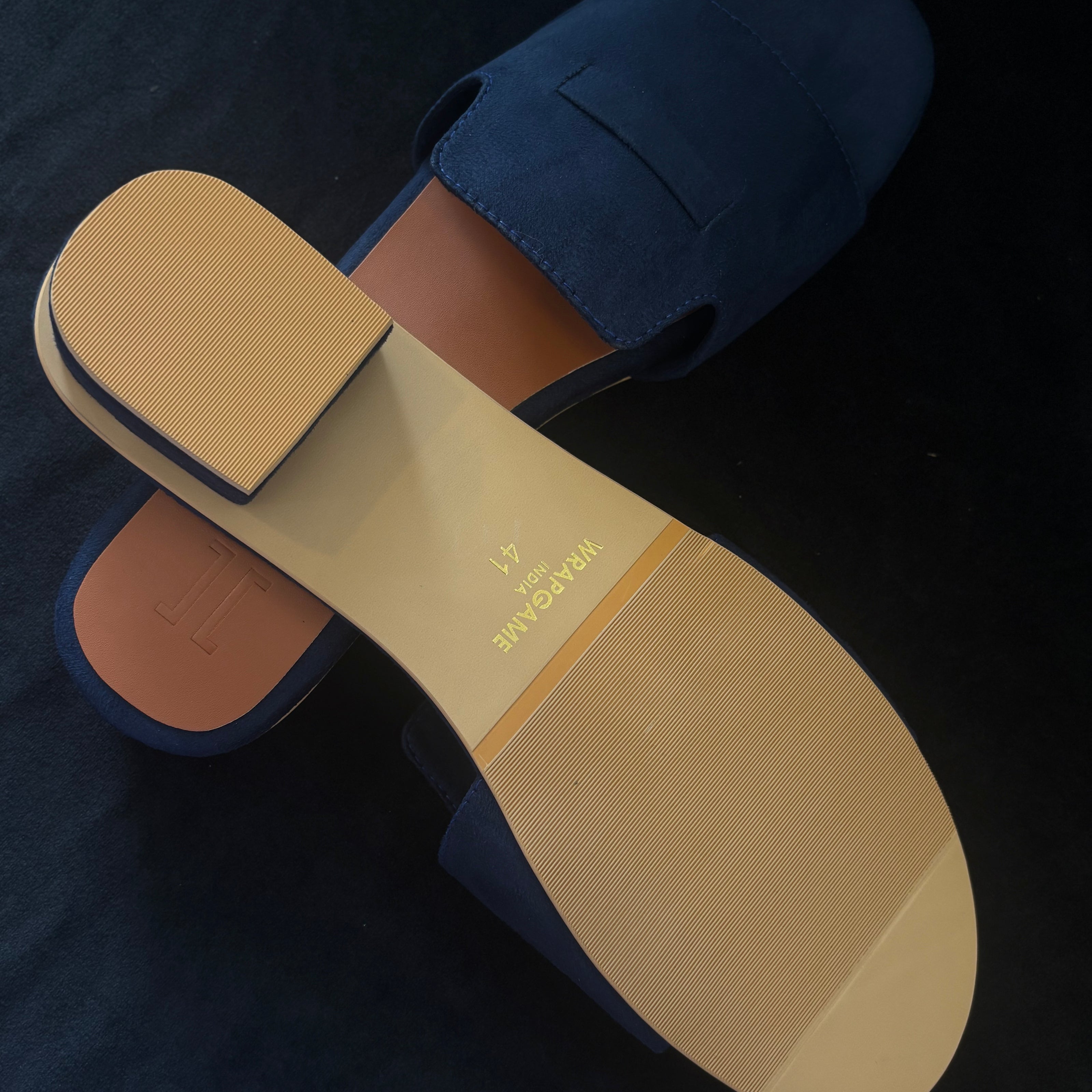 Suede Charm Mules (Blue) (3 Charms)