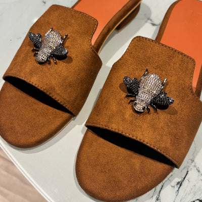 SUEDE BEE MULES (FOOTWEAR)