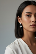 Pearl Diamonte Bow Earring