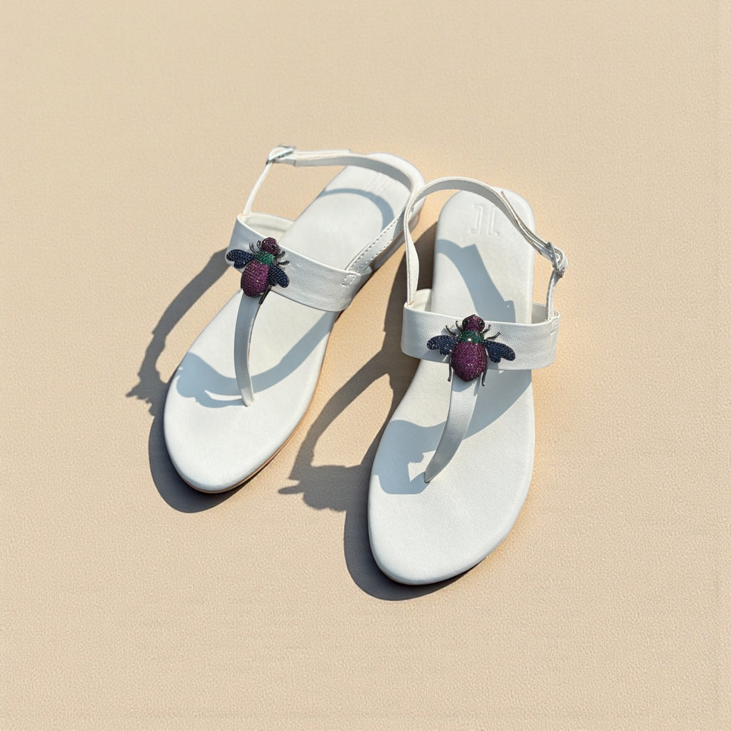 BEE-DAZZLE SANDALS (WHITE)