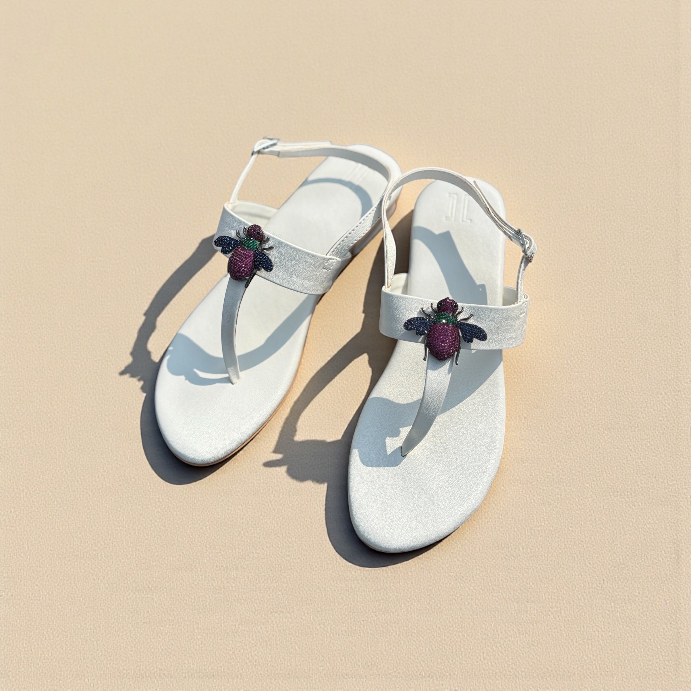 BEE-DAZZLE SANDALS (WHITE)