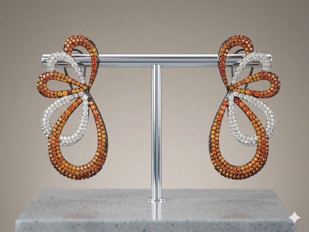 Half Bow Bling Earrings