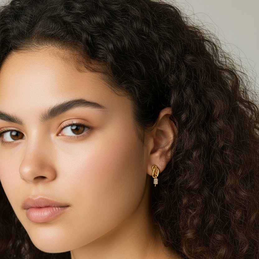 Chain Drop Bling Earrings