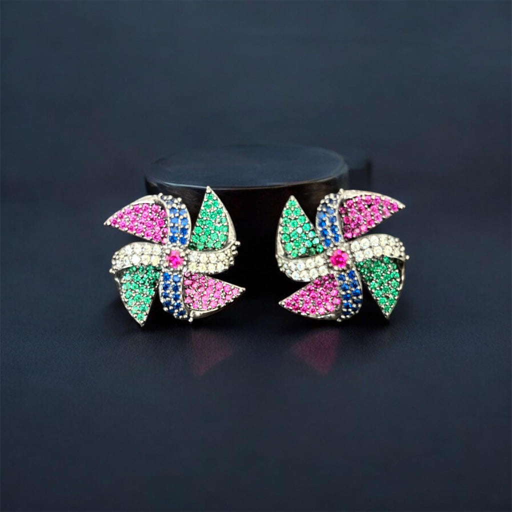 Bling pinwheel earrings