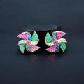 Bling pinwheel earrings
