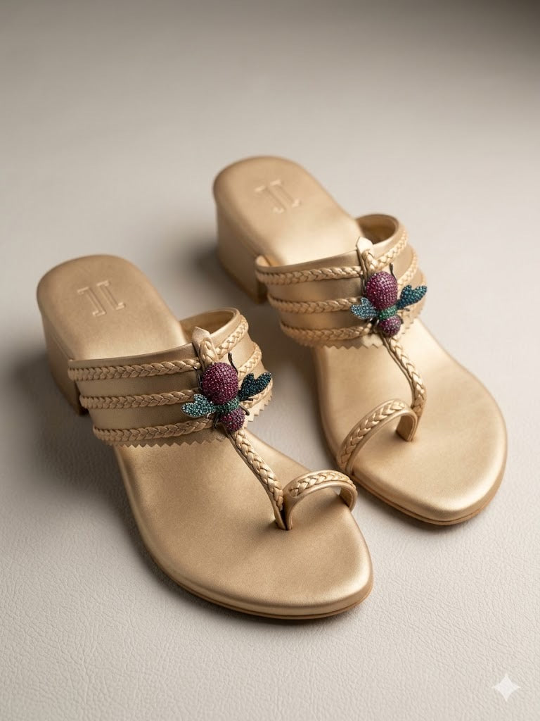 BEE KOHLAPURI HEELS (FOOTWEAR)