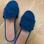 Suede Charm Mules (Blue) (3 Charms)