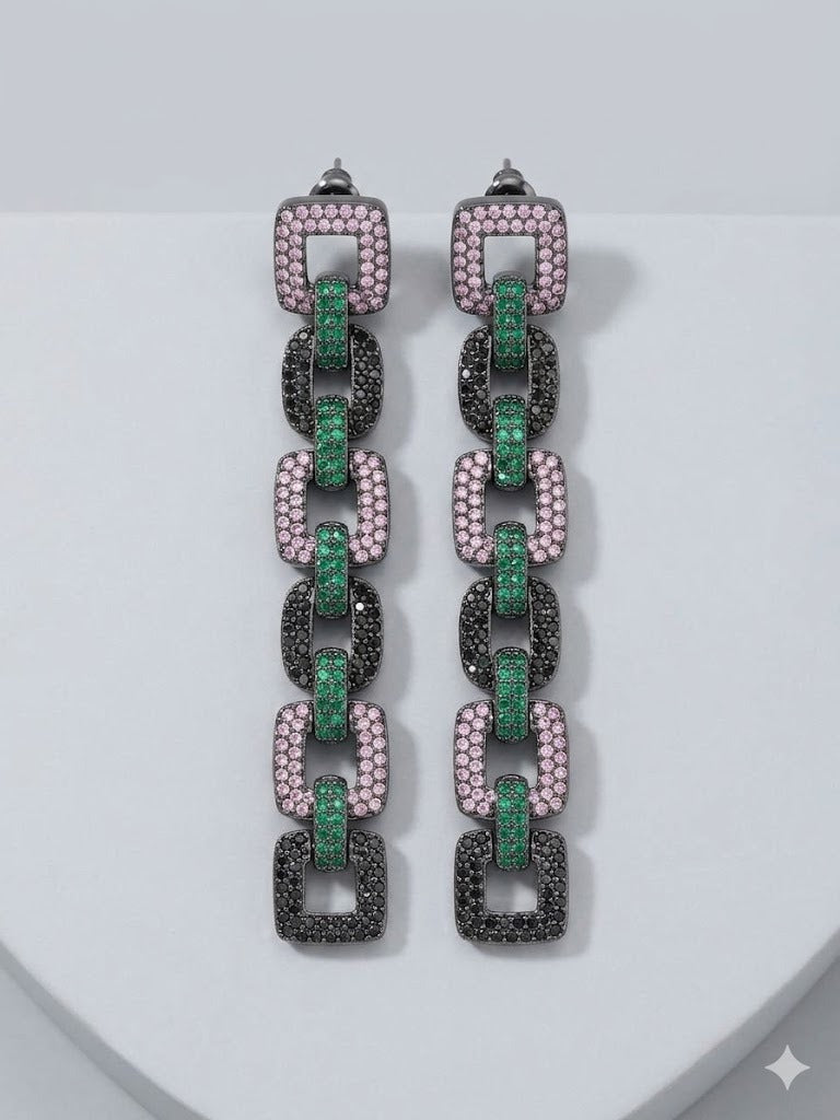 LINK LOCK STUDDED EARRINGS