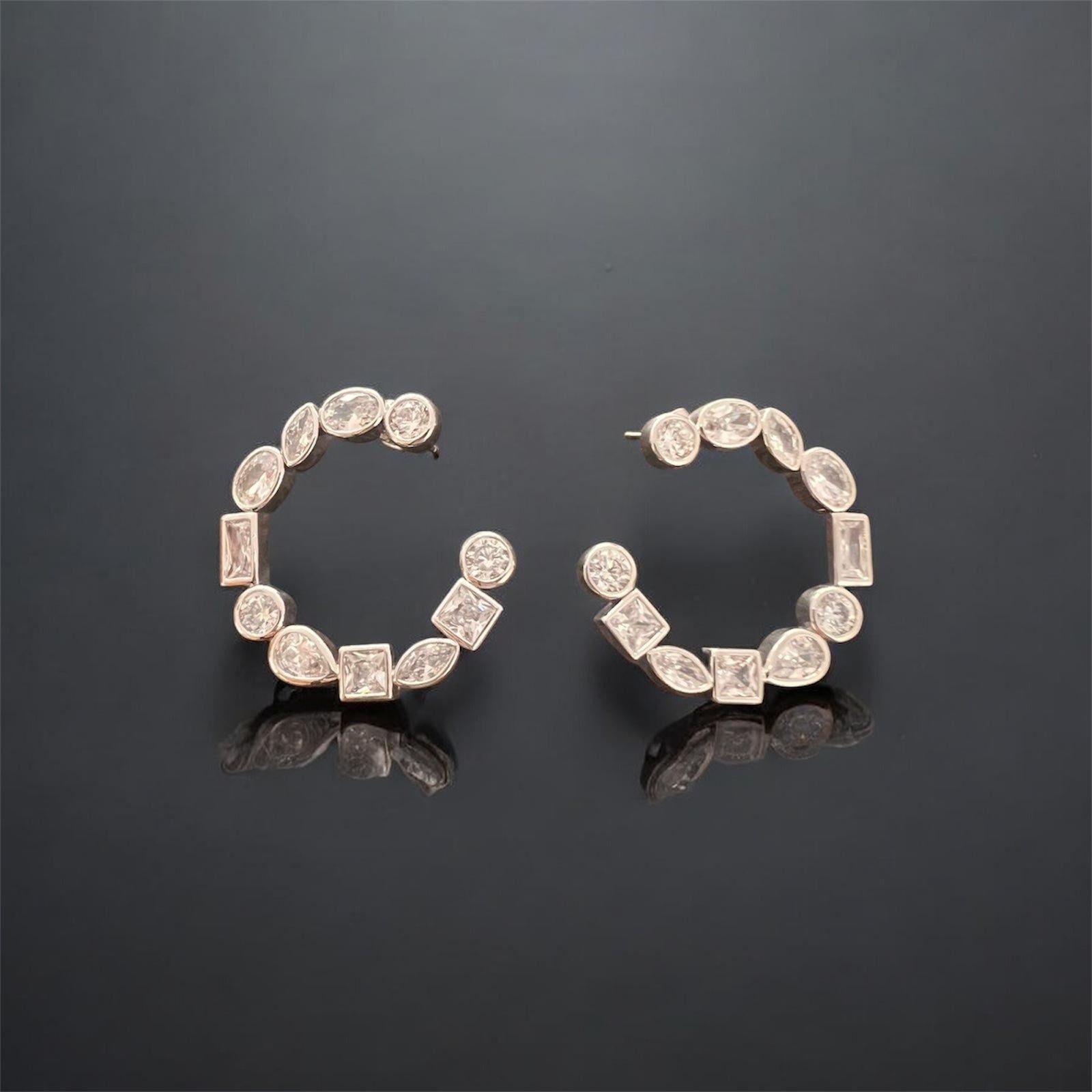 Multi shaped iced hoops