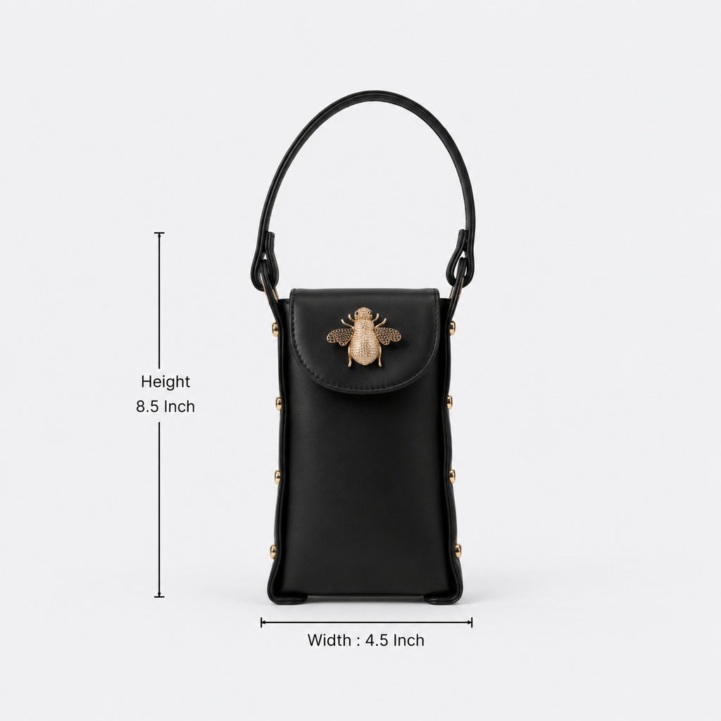 Bee Bling Bag (Black + Gold Accents)