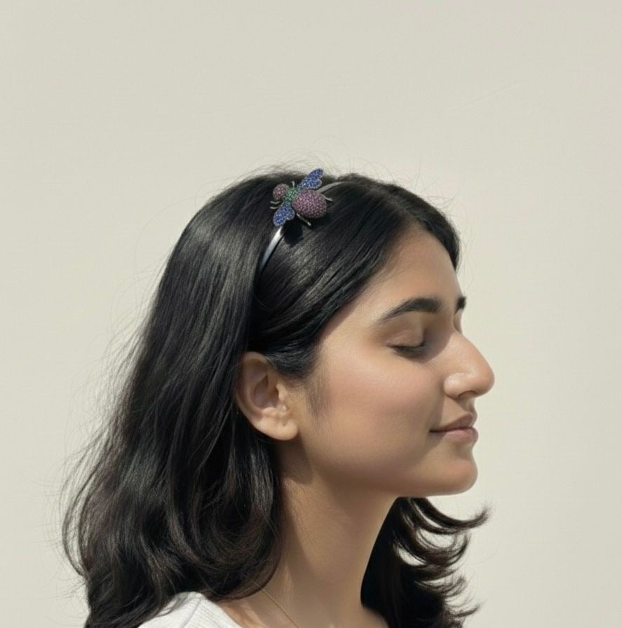 Iced Hive Bee Hairband- Black