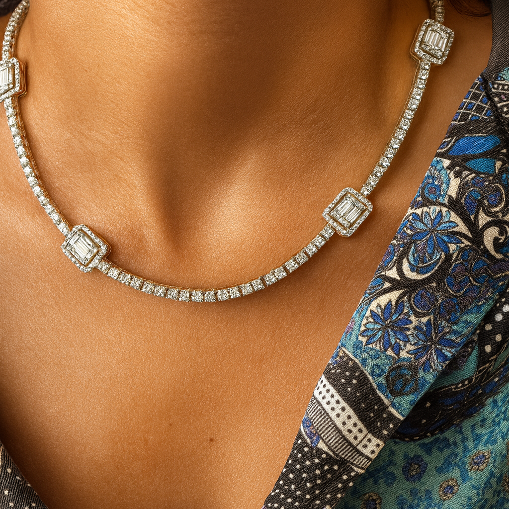 Celestial Grid Bling Necklace