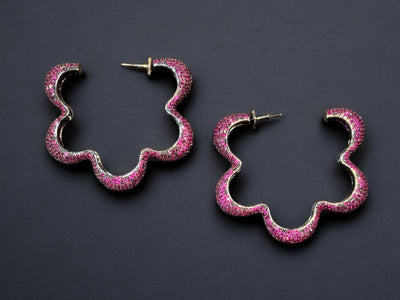 Iced Bloom Hoop Earrings