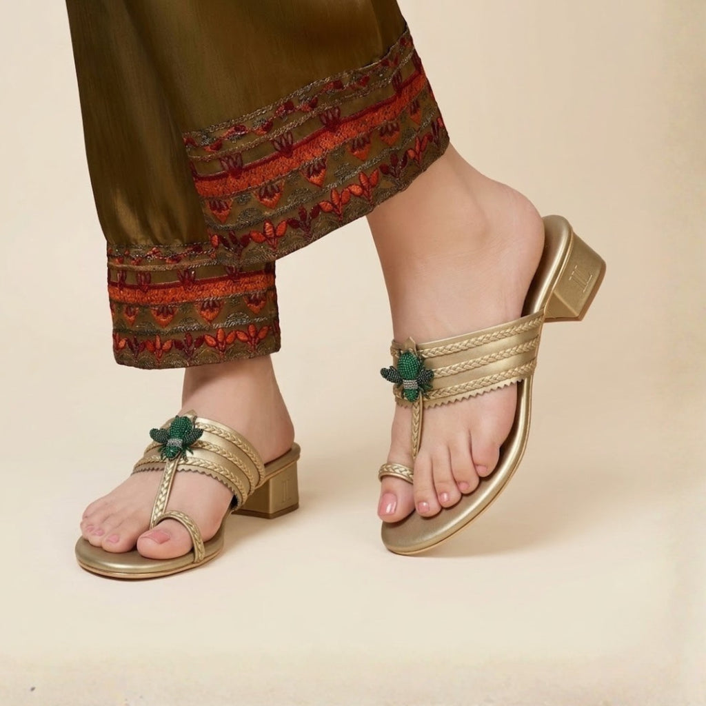 BEE KOHLAPURI HEELS (FOOTWEAR)