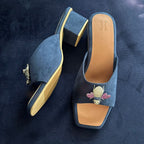 SUEDE BEE HEELS (BLUE)